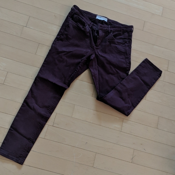 Garage high-waisted jeggings size 11 burgundy - Picture 2 of 8